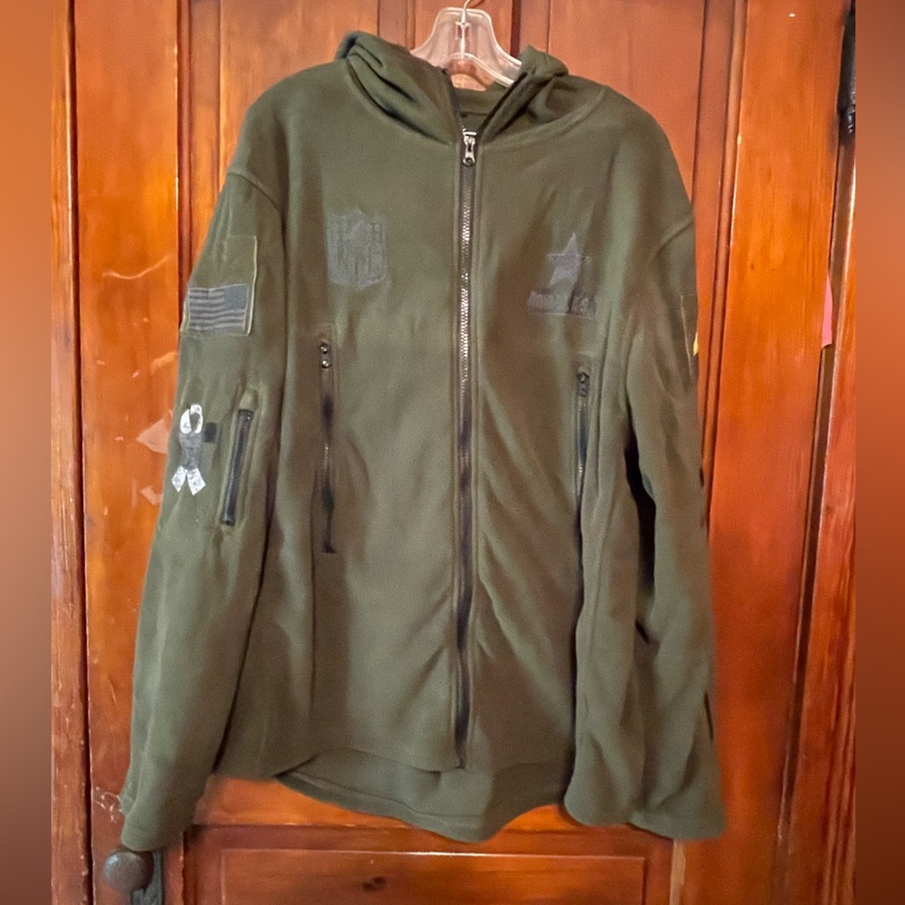 Men's Olive Green Zip-Up Hoodie